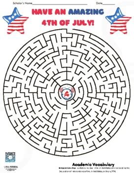 Fourth Of July Maze By Full Potential Educational Resources TpT