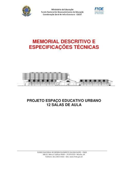 PDF MEMORIAL DESCRITIVO E ESPECIFICAÇÕES TÉCNICASservicos saocarlos