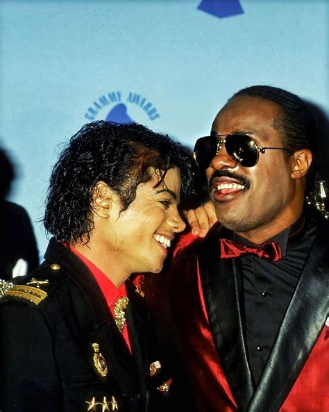 Michael Jackson And Stevie Wonder At The Grammy Awards 1986 Stevie