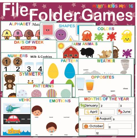Busy Book Activities File Folder Games Preschooler Printable