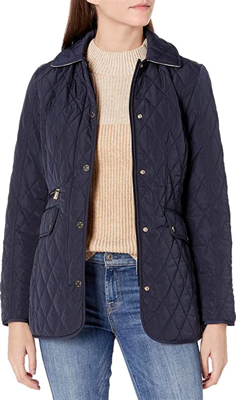 Jones New York Womens Quilted Jacket With Hood Amazonca Clothing