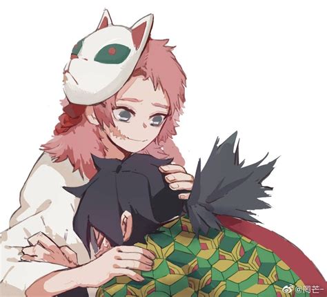 An Anime Character With Pink Hair Holding A Black Cat