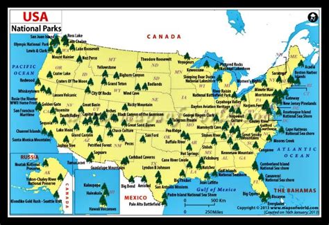 A Map Of All The Major National Parks In The Us How Many Have You