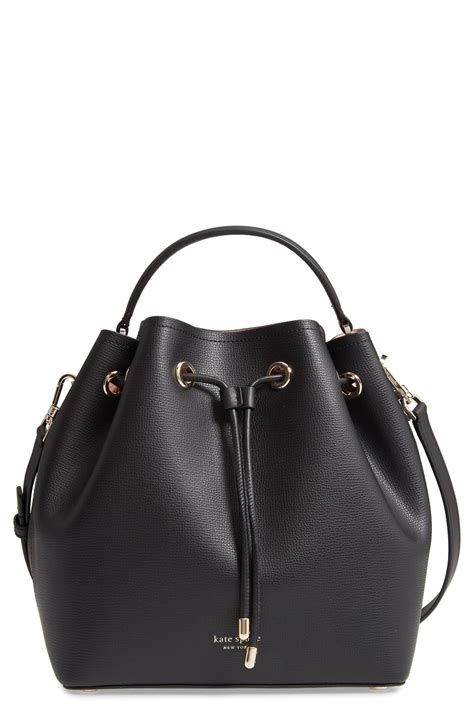 Kate Spade Vivian Medium Bucket Bag In Black Leather Lyst