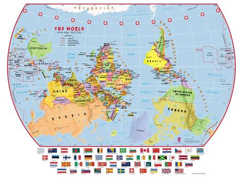World Maps International Political Upside Down Wall M