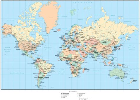 World Map With States And Capitals Printable Map