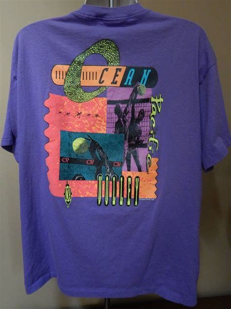 90s Ocean Pacific T Shirt Op Shirt 1990 Beach Volleyball Purple Etsy Canada Mens Tshirts
