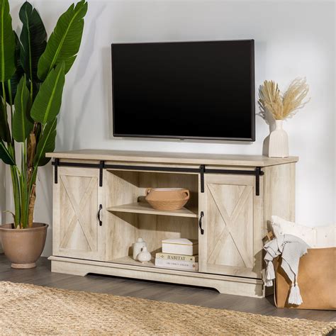 Buy Woven Paths Sliding Farmhouse Barn Door Tv Stand For Tvs Up To 65