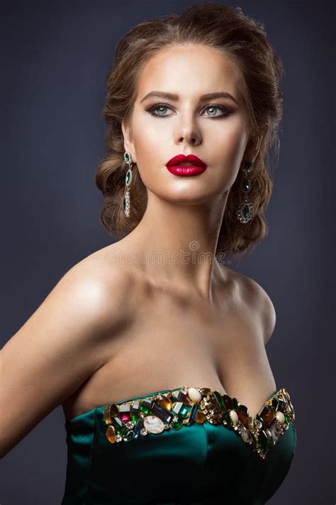 Fashion Model Beauty Makeup Glamour Woman Portrait Jewelry And Makeup