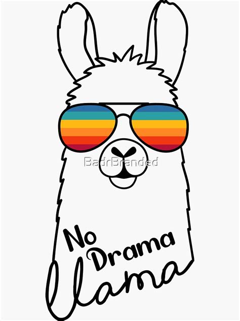 Cute Design For Llama Wearing Sunglasses Sticker For Sale By