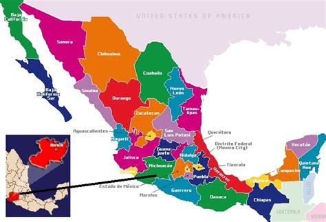Mexico Mapa Estados Archivomexico 42 Estadospng Wikipedia La