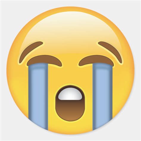 Loudly Crying Face Emoji Classic Round Sticker Zazzle