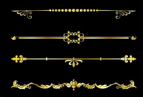 Gold Decorative Text Dividers Clipart Text Divider Vector Etsy Text