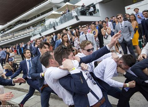 Melbourne Cups Stakes Day 2016 Get Rowdy As Racegoers Fight Eachother