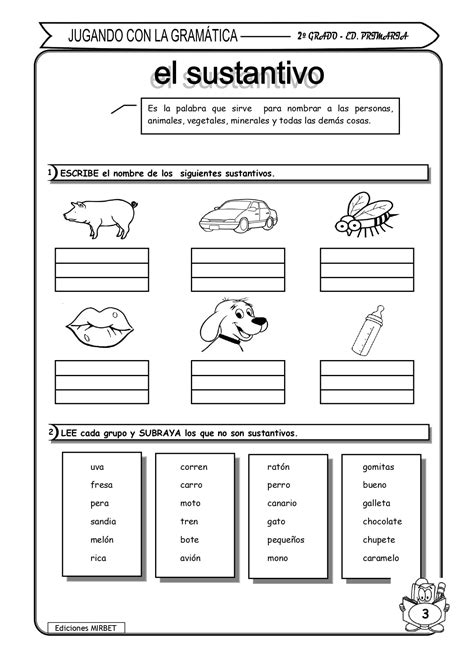 Ficha Interactiva De Los Sustantivos Para Primer Grado Images And