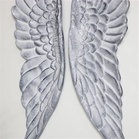 Pair Of Grey Angel Wings Wall Art