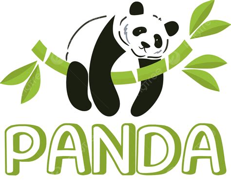 Gambar Panda Lelah Di Pohon Bambu Ikon Logo Maskot Kebun Binatang
