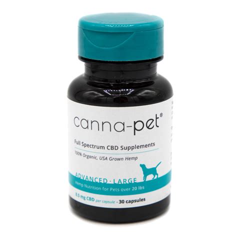 The product is available in advanced small and advanced large capsules. Canna-Pet Advanced Full Spectrum CBD Supplements for Large ...
