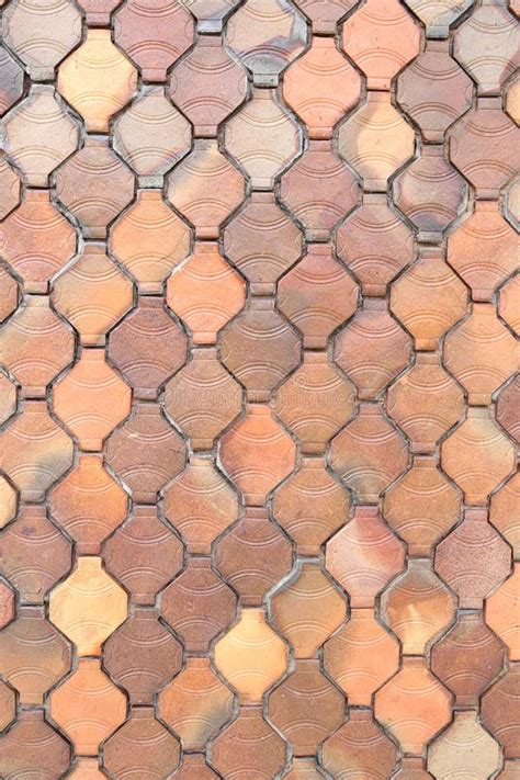 Surface Of The Brown Tiles Wall Stock Photo Image Of Brown