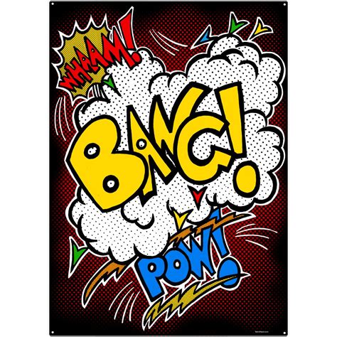 When the player joins divinia park for the first time, they will be rewarded with the royalespring 2021! badge. Wham Bang Pow Superhero Sounds Black Steel Sign_D at Retro ...