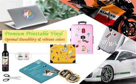 mecolour premium printable vinyl sticker paper for cricut glossy white