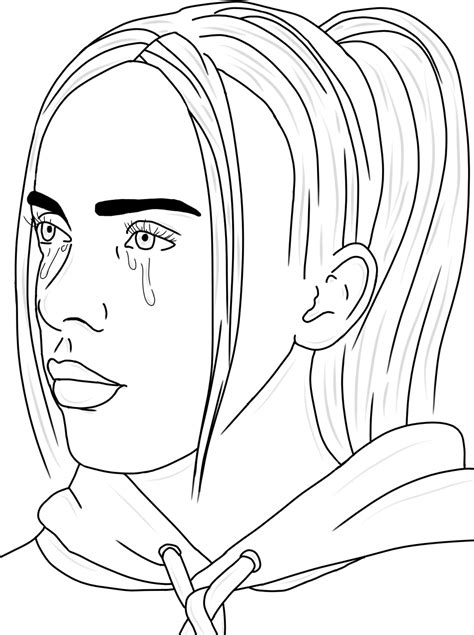 Line Drawing Billie Eilish Drawing Outline Drawing Easy Images And