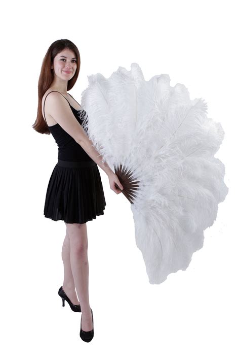 Large White Ostrich Feather Fan Feather Fan For Burlesque Fan Dance