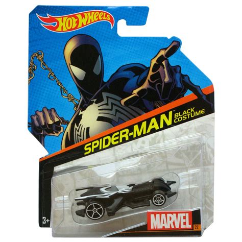 Hot Wheels Marvel Spiderman Black Costume Character Car At