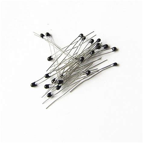 10pcs 10k ohm ntc thermistor resistor ntc mf52at 10k 5 mf52 in connectors from lights