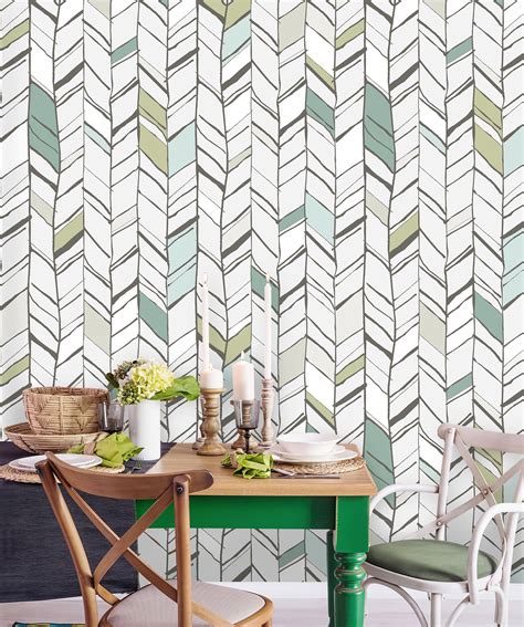 Removable Wallpaper Peel And Stick Geometric Mural Self Etsy