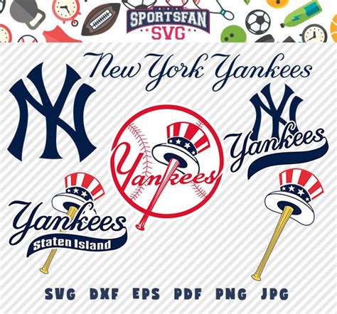 New York Yankees Svg Pack Baseball Team Baseball League Etsy