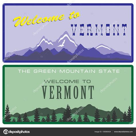Welcome To Vermont — Stock Vector © Ninagorina 155065424