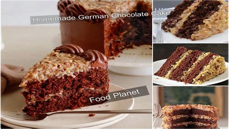 Combine cocoa and chocolate in a small bowl; homemade German chocolate cake | Food Planet - YouTube