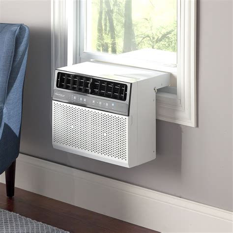 Della 5000 btu window air conditioner 540w, 110v/60hz, 11 (eer) rated efficient cooling rooms up to 150 sq. The Over The Sill Low Profile Air Conditioner - Hammacher ...