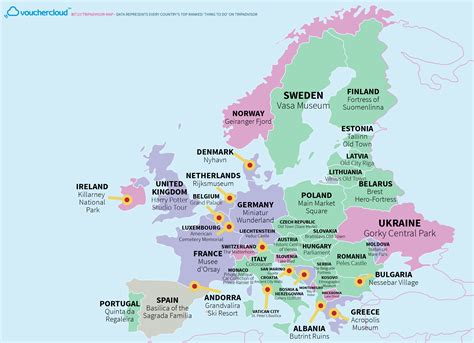 World Map Of Every Countries Most Popular Tourist Attraction