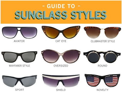 Guide To Different Types Of Sunglasses Types Of Sunglasses Sunglasses Types Of Glasses Frames