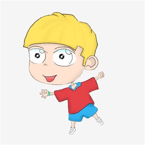 Happy Little Boy White Transparent Hand Painted Cartoon Childrens Day
