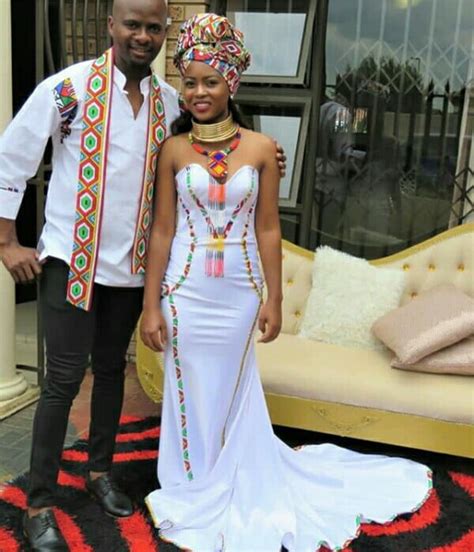Clipkulture Beautifully Designed Ndebele Traditional Wedding Dress And Shirt