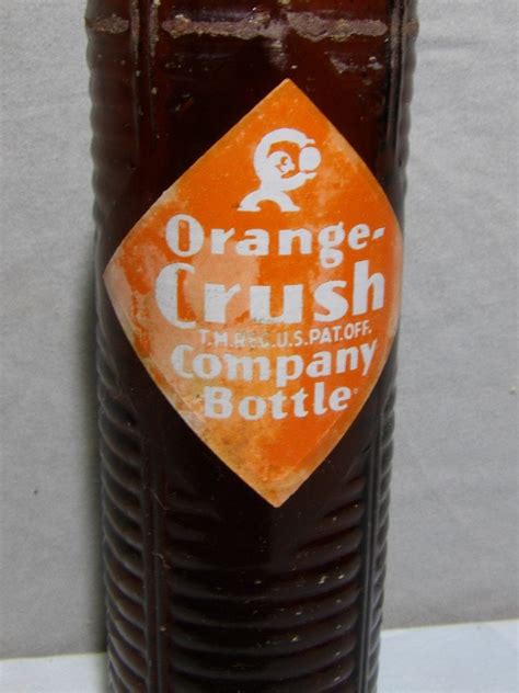 Brown Amber Orange Crush 8 Oz Ribbed Soda Bottle 9 1 4 Etsy