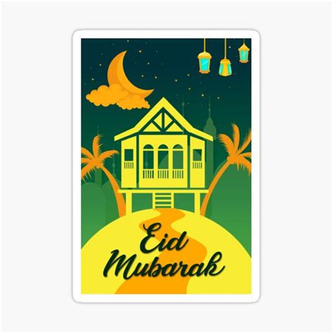 Aidilfitri Hari Raya Eid Al Fitr Mubarak Sticker For Sale By
