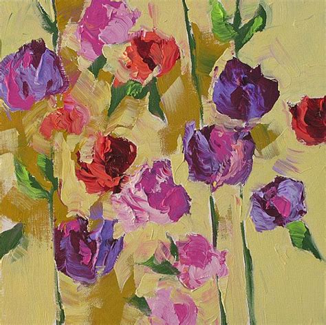 Original Painting Abstract Art Floral Acrylic On Canvas Impressionist