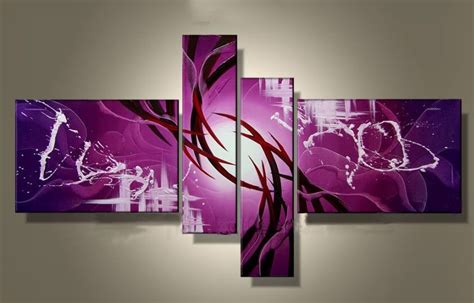 Oil Painting Canvas Abstract Poetic Dancing Purple Modern Decoration