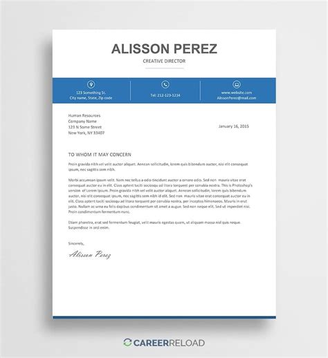 Editable Cover Letter Template Word