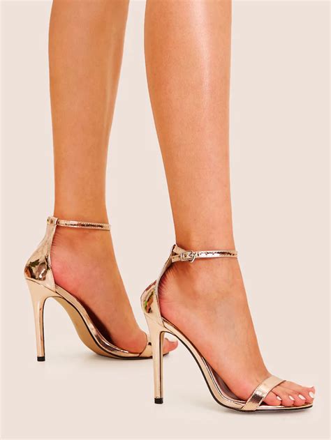 metallic ankle strap stiletto heels shein usa heels ankle strap stiletto heels stiletto heels