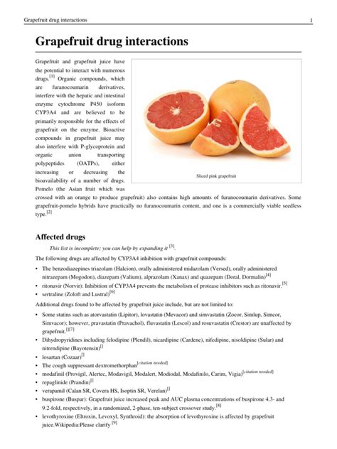 Grapefruit Drug Interactions Medical Treatments Pharmacology