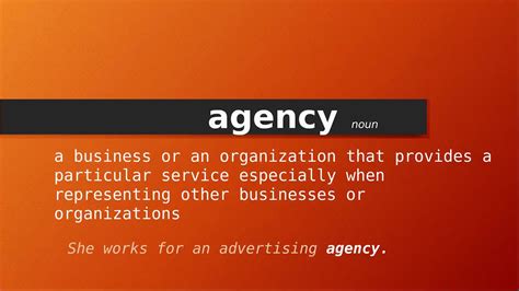 Meaning Of Agency Definition Of Agency YouTube