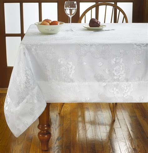 Elegant Premium Damask Design Tablecloths In White Ebay