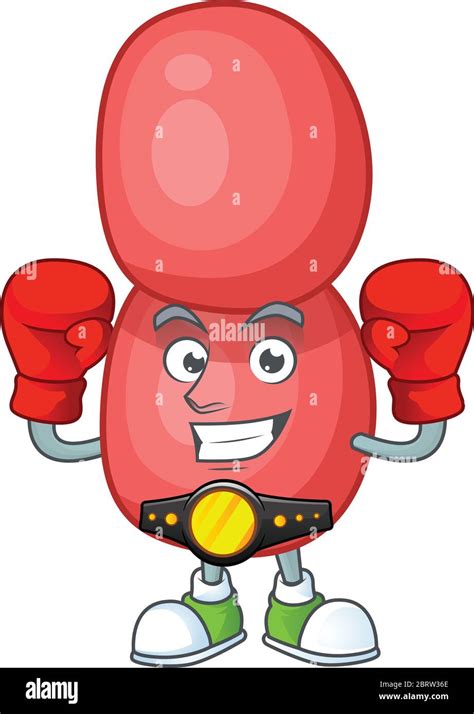 Caricature Picture Of Neisseria Gonorrhoeae Boxing Athlete On The Arena