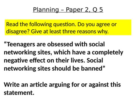 Maybe you would like to learn more about one of these? Language Paper 2 - Q5 Planning by angelakate | Teaching Resources