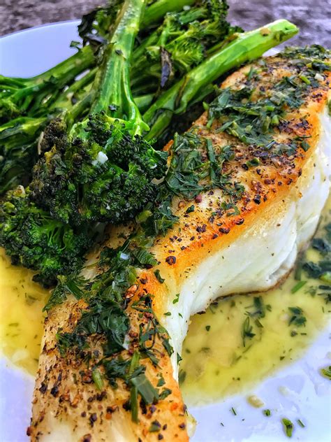 Chilean Sea Bass With Butter And Herbs Grilled Sea Bass Recipes Sea Bass Recipes Healthy Sea